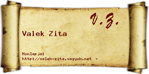 Valek Zita névjegykártya